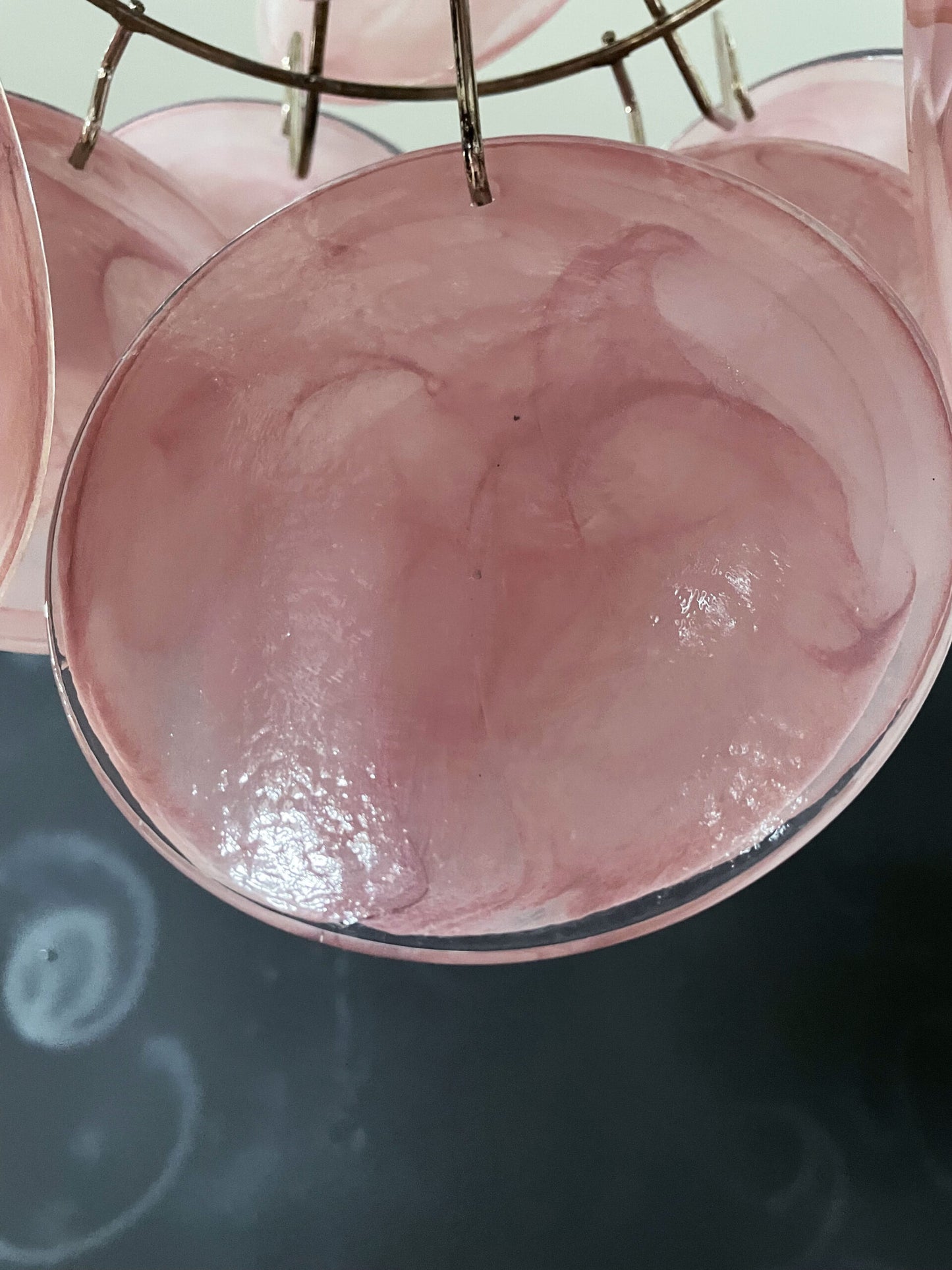 Murano Lysekrone | 24 Rosa Glassdisker