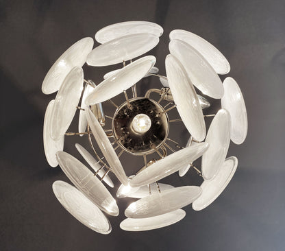 Murano Lysekrone | 24 Hvite Glassdisker
