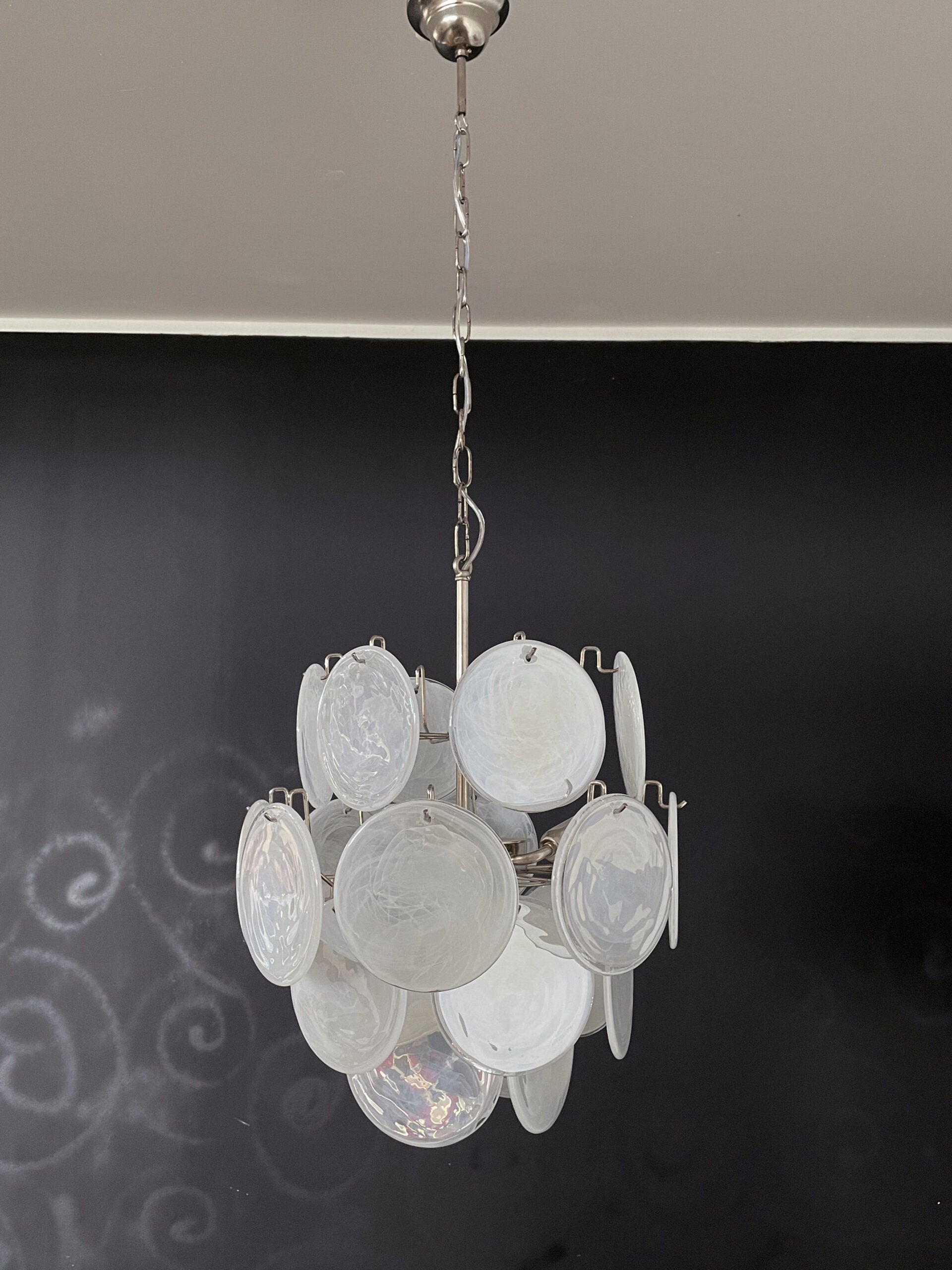 Murano Lysekrone | 24 Hvite Glassdisker