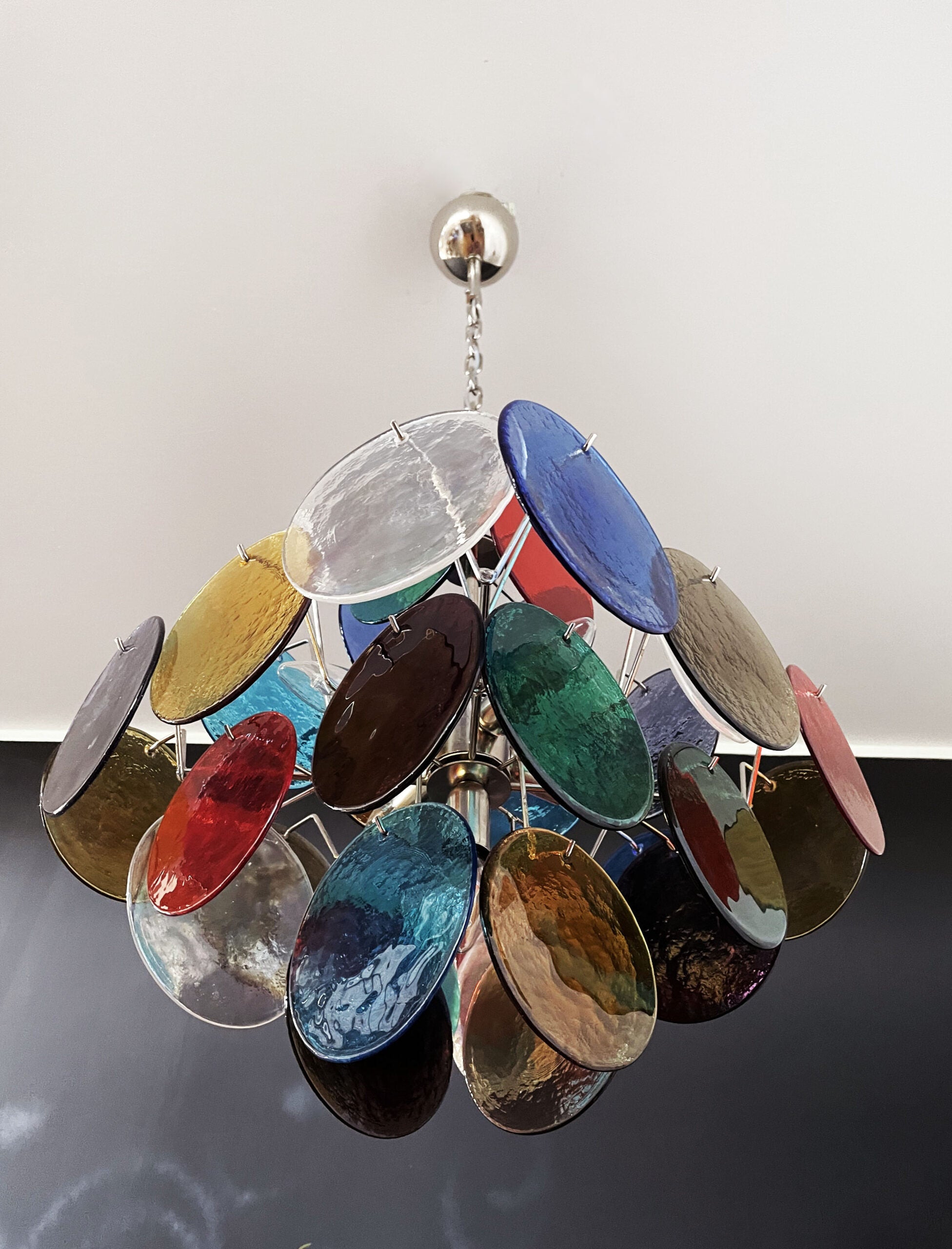 Murano Lysekrone | 36 Multifargede Glassdisker