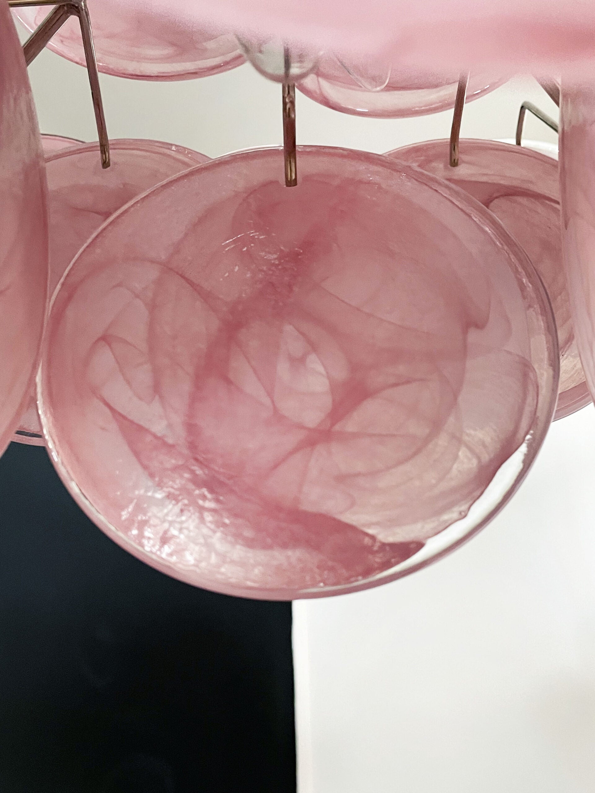 Murano Chandelier – 36 Pink Disc Glass – detail 11 – Murano Classics