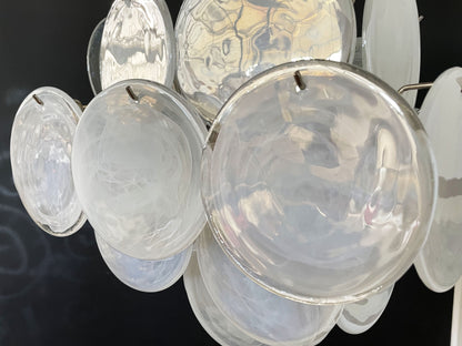 Murano Lysekrone | 36 Hvite Glassdisker