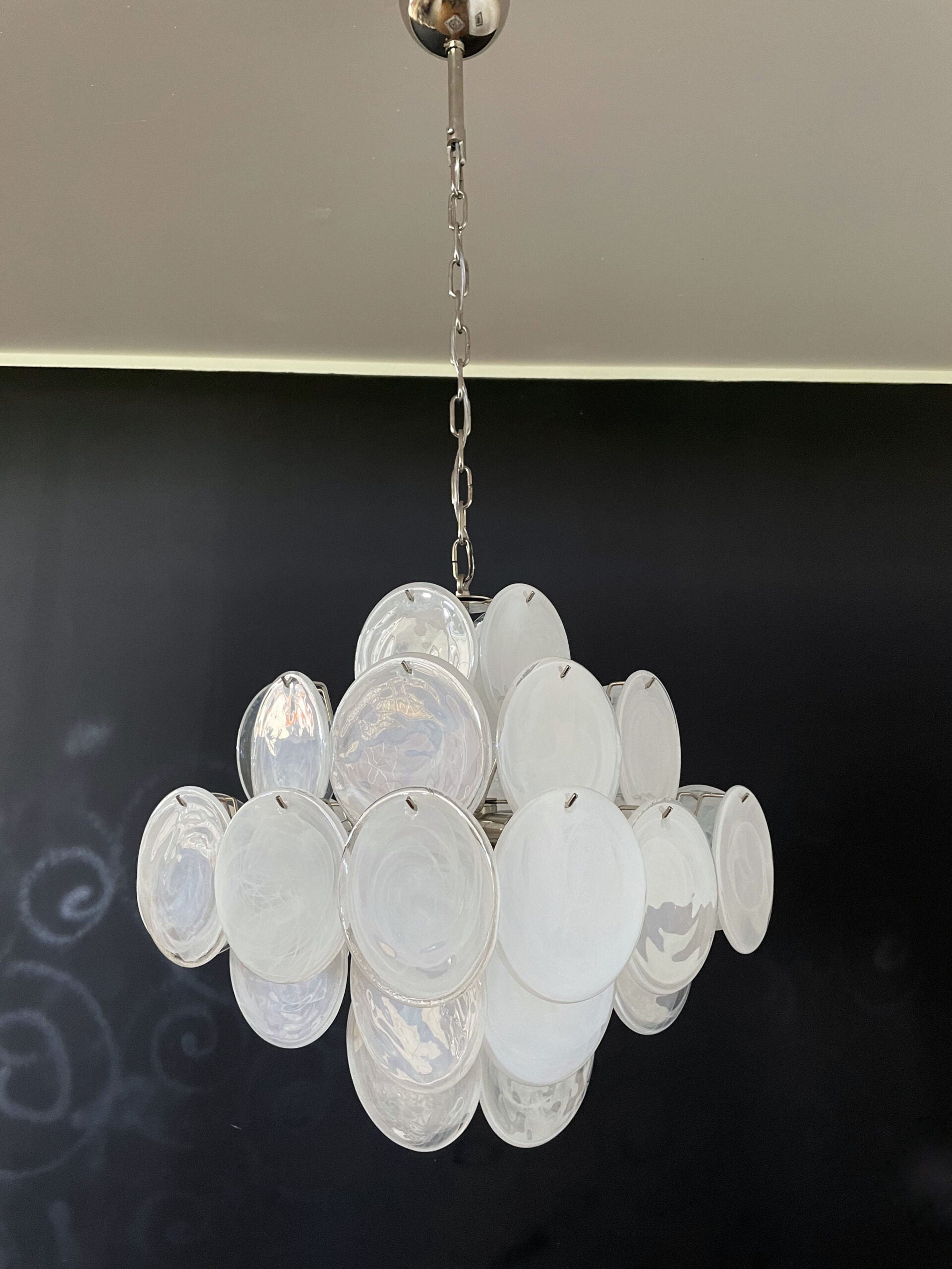 Lampadario Murano – 36 Vetri a Dischi Bianchi – Murano Classics
