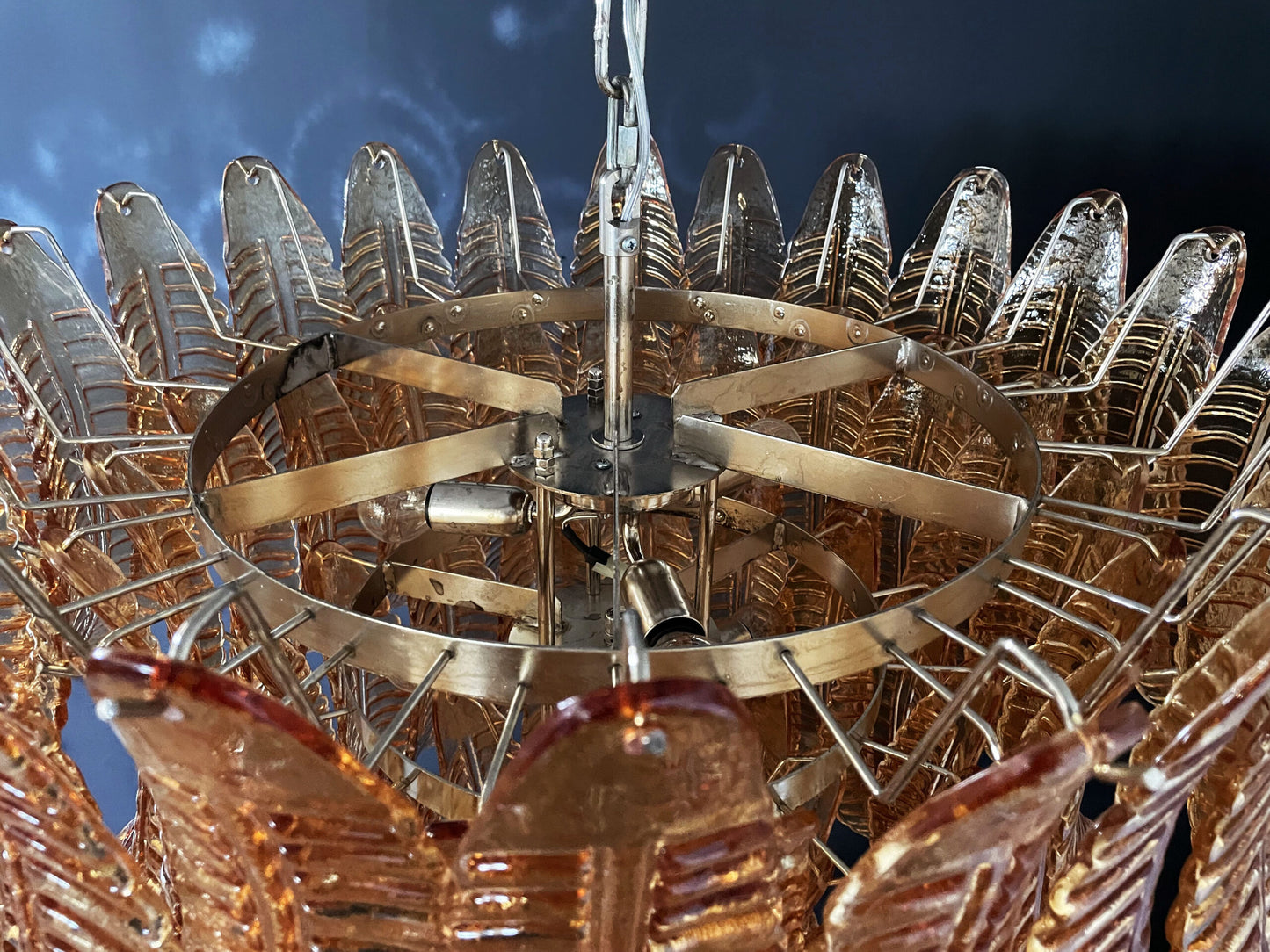 Murano Lysekrone | 75 Gule Felciglass