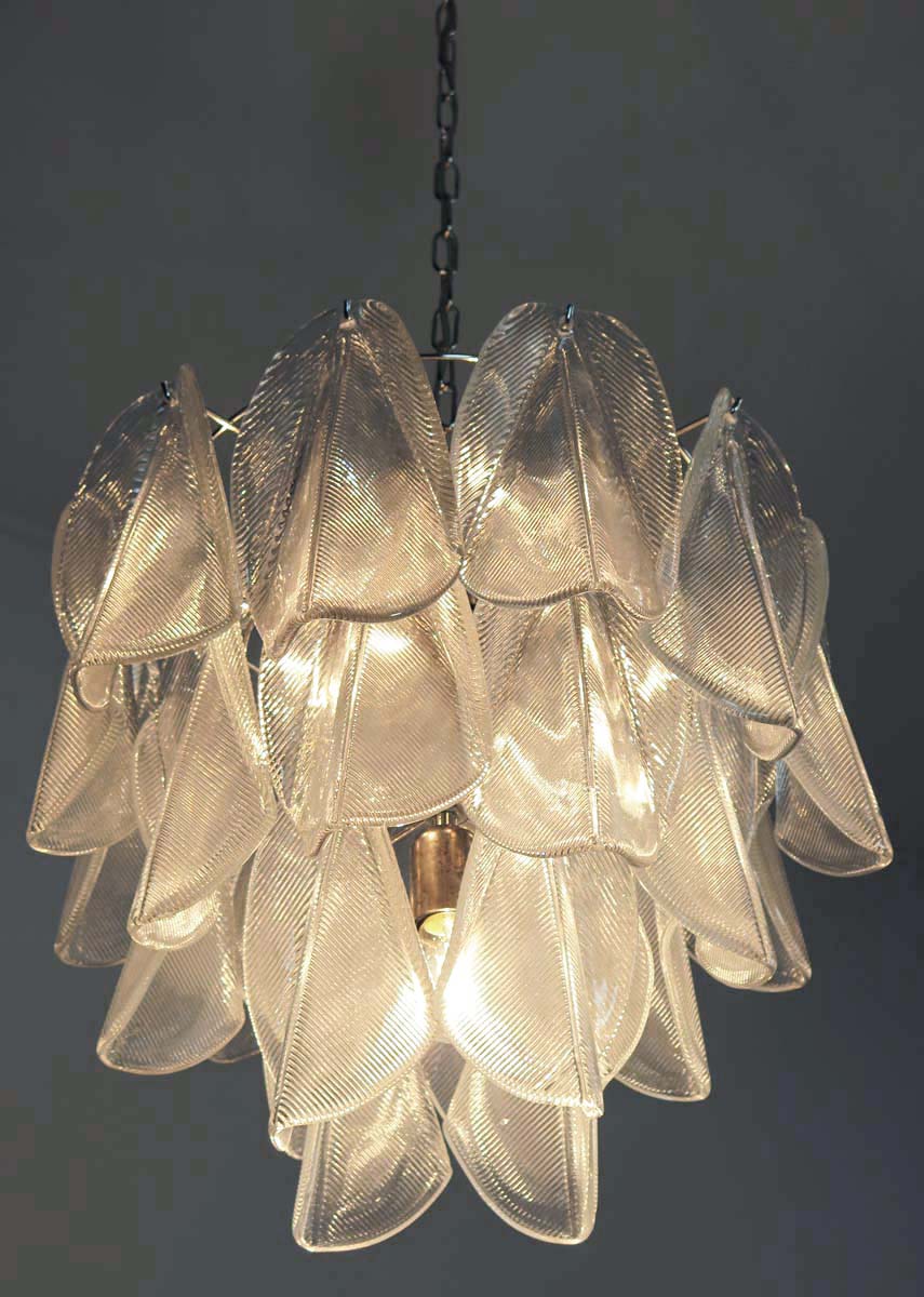 Murano Lysekrone – 23 Klare Rondiniglass – detalj 3 – Murano Classics