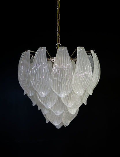 Murano Lysekrone | 41 Klare Konglebladglass