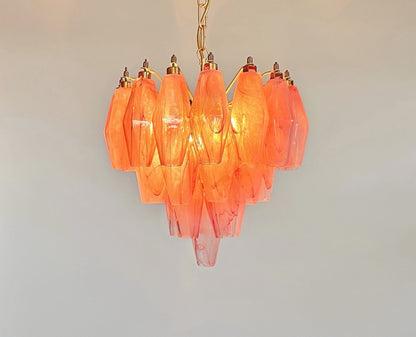 Murano Lysekrone | Rosa Alabaster Gull Poliedriglass