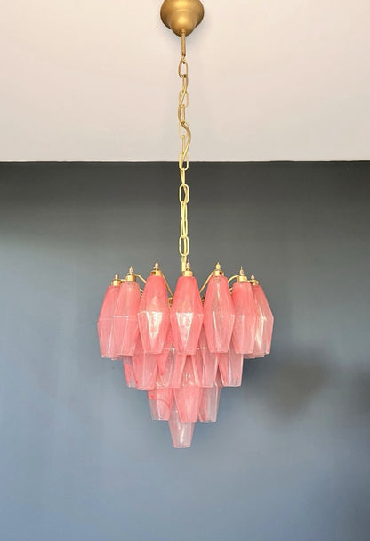 Murano Lysekrone | Rosa Alabaster Gull Poliedriglass