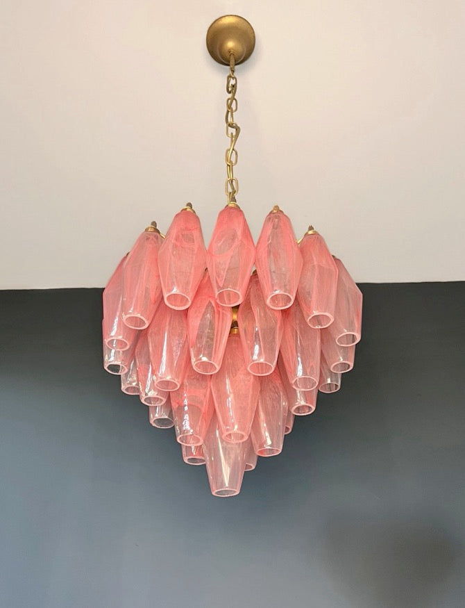 Murano Lysekrone | Rosa Alabaster Gull Poliedriglass