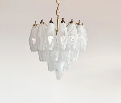Murano Lysekrone | Alabaster hvit Hvite Alabaster Gull Poliedriglass