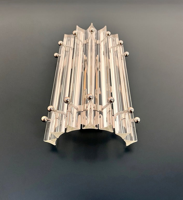 Murano Vegglampe | 7 Klare Prismeglass | 1 par