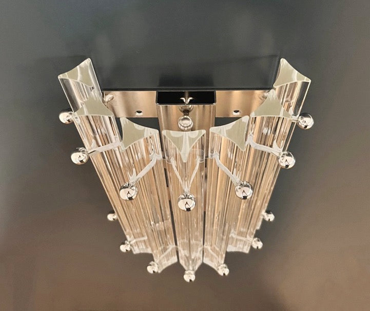 Murano Vegglampe | 7 Klare Prismeglass | 1 par