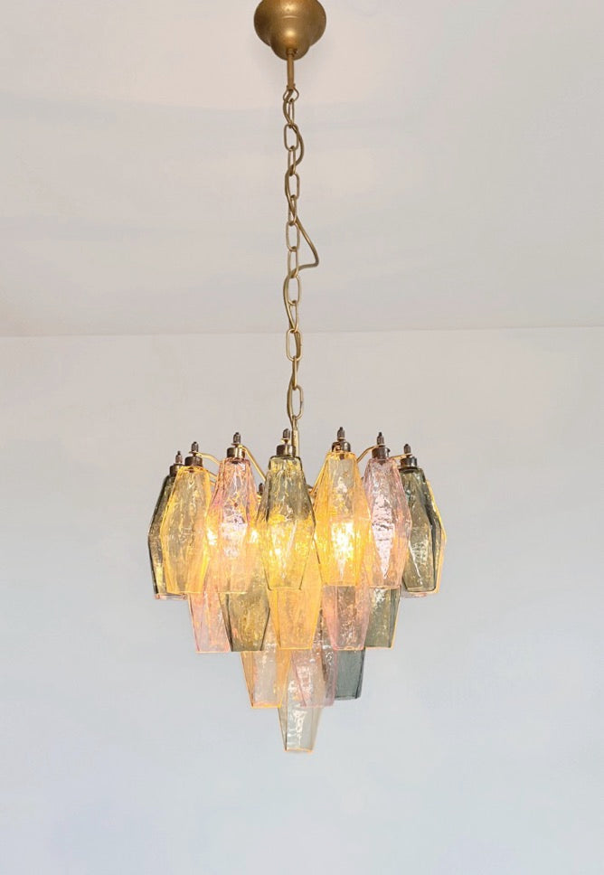 Murano Lysekrone | Multifarget Gull Poliedriglass