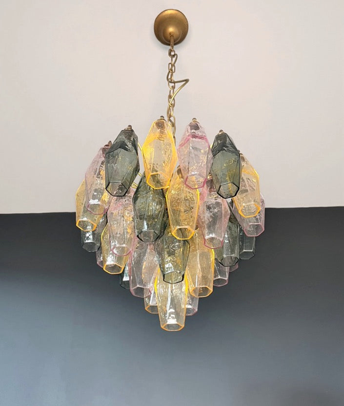 Murano Lysekrone | Multifarget Gull Poliedriglass