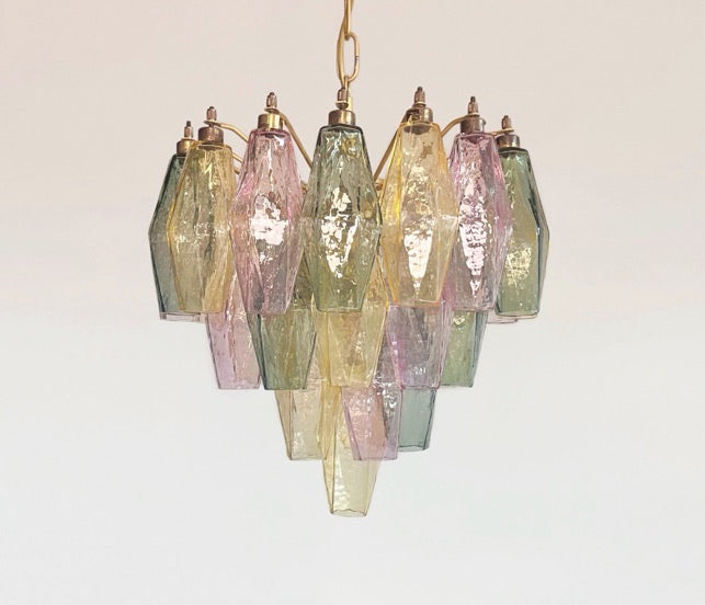 Murano Lysekrone | Multifarget Gull Poliedriglass