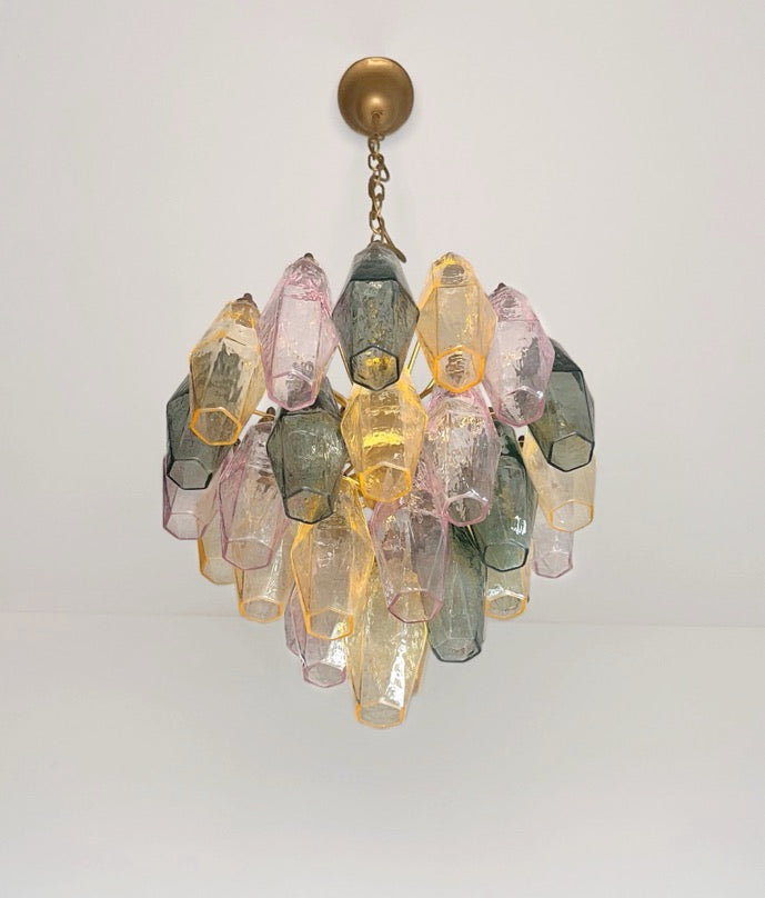 Murano Lysekrone | Multifarget Gull Poliedriglass