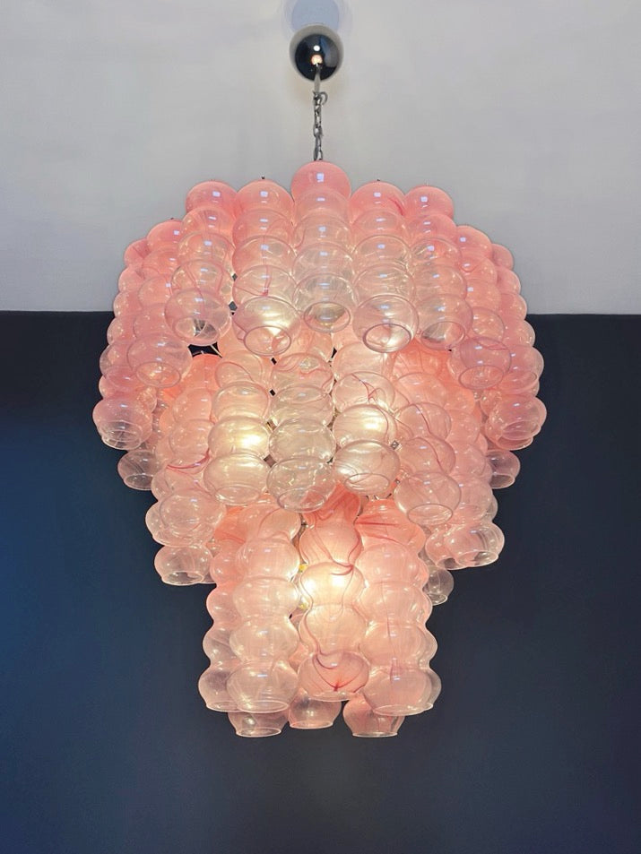 Murano Chandelier – 48 Pink Alabaster Glass Tubes – detail 4 – Murano Classics
