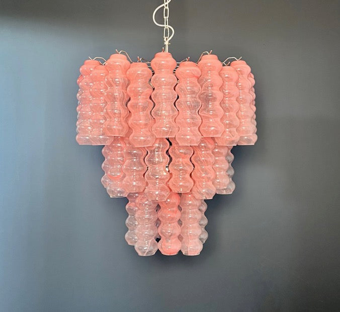 Murano Chandelier – 48 Pink Alabaster Glass Tubes – detail 11 – Murano Classics