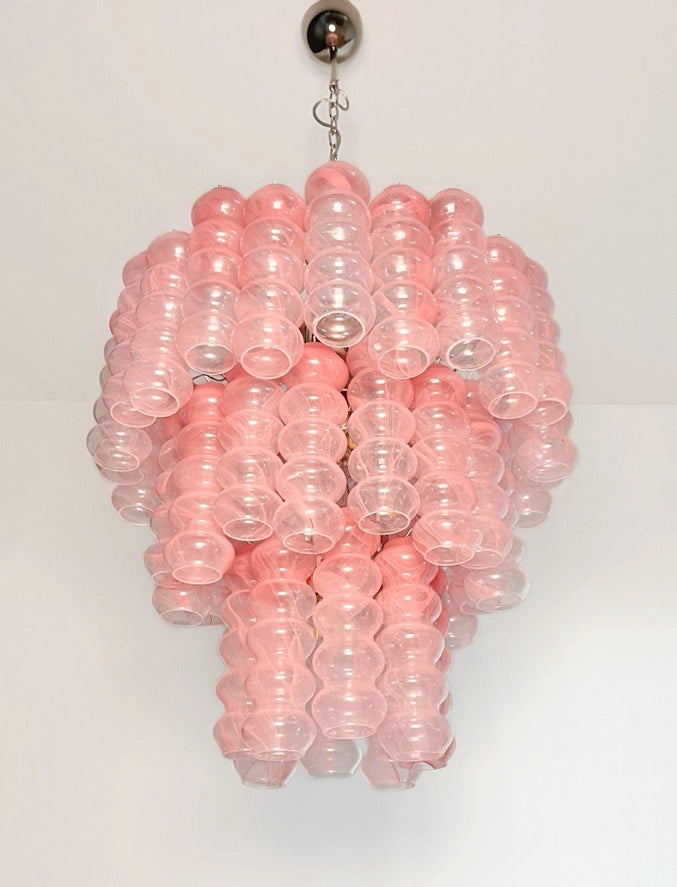 Murano Chandelier – 48 Pink Alabaster Glass Tubes – detail 7 – Murano Classics