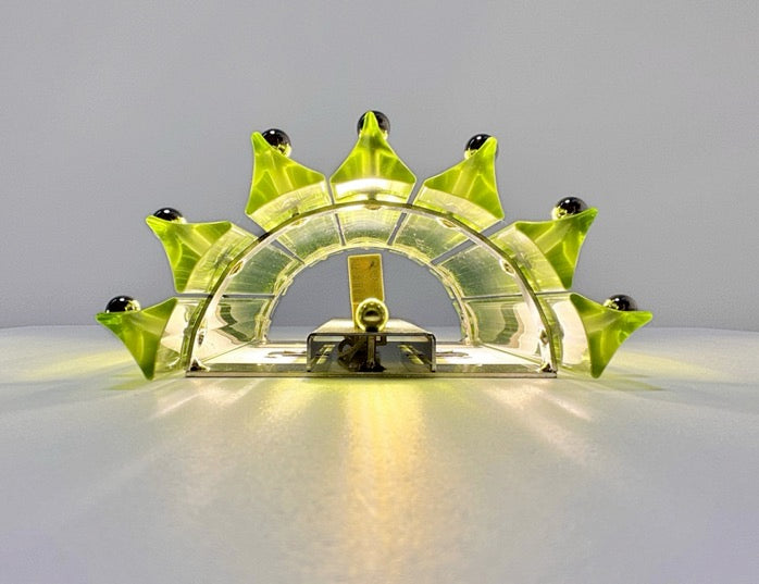 Murano Vegglampe | 7 Grønne Prismeglass | 1 par