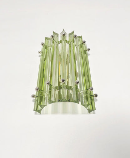 Murano Vegglampe | 7 Grønne Prismeglass | 1 par