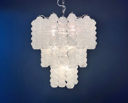 Murano Lysekrone | 48 Hvite Alabaster Rørglass