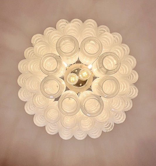 Murano Lysekrone | 48 Hvite Alabaster Rørglass