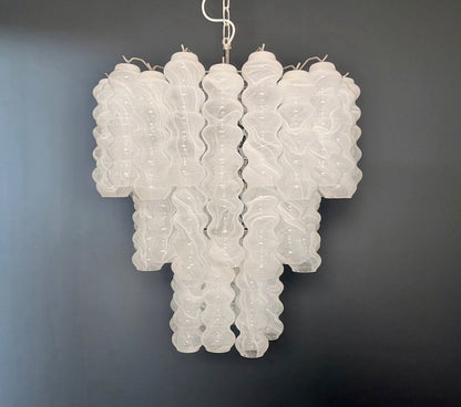 Murano Lysekrone | 48 Hvite Alabaster Rørglass