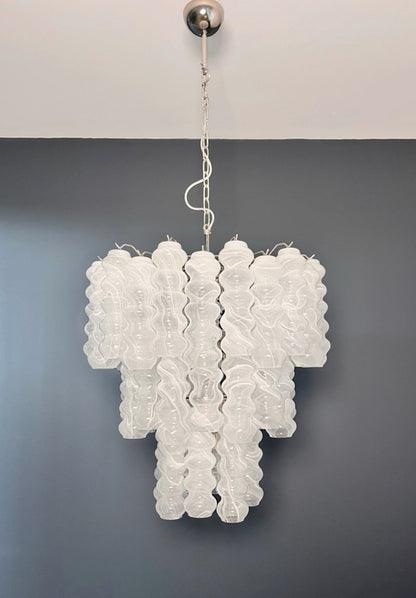 Murano Lysekrone | 48 Hvite Alabaster Rørglass