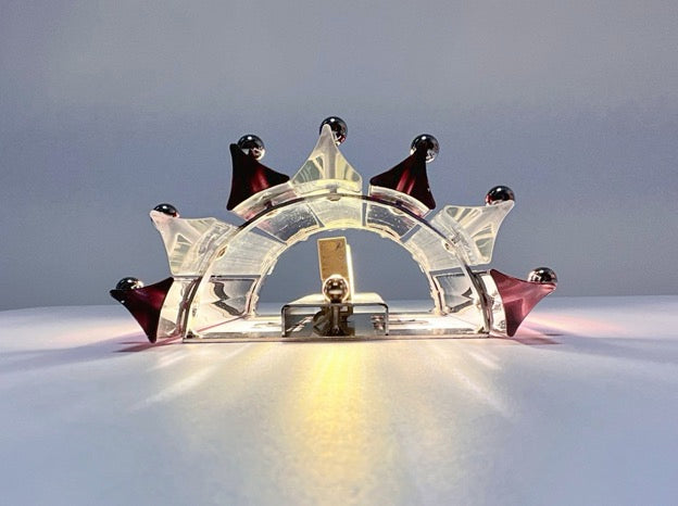 Murano Wall Lamp – 7 Clear Purple Prism Glass – Set of 2 – detail 1 – Murano Classics