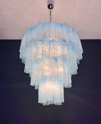 Murano Lysekrone | 80 Blå Alabaster Rørglass