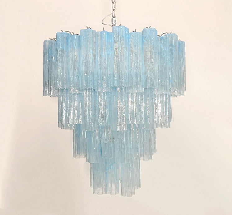 Murano Lysekrone | 80 Blå Alabaster Rørglass