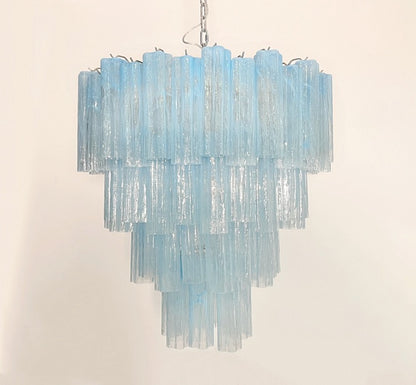 Murano Lysekrone | 80 Blå Alabaster Rørglass