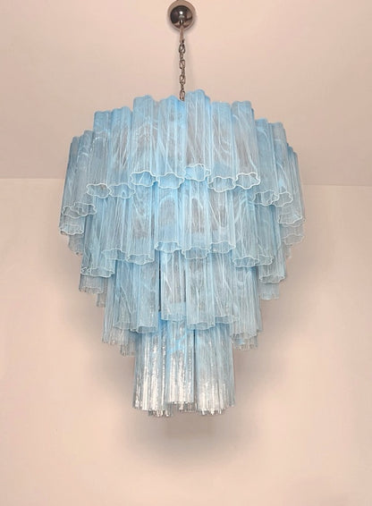 Murano Lysekrone | 80 Blå Alabaster Rørglass