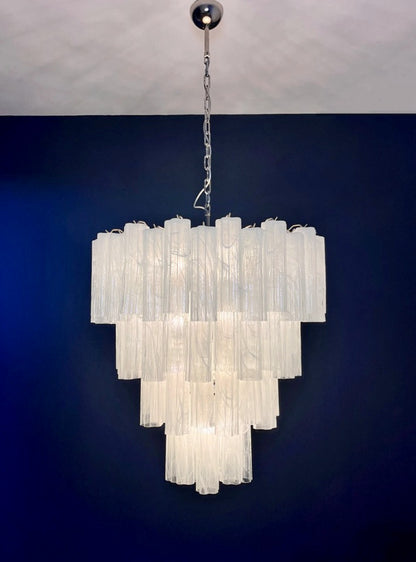 Murano Lysekrone | 80 Hvite Alabaster Rørglass