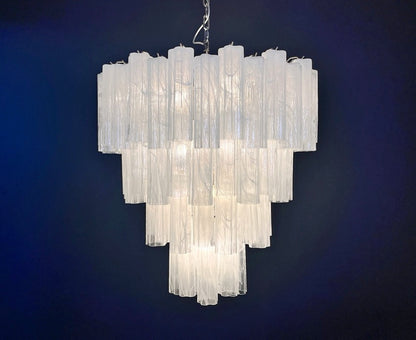 Murano Lysekrone | 80 Hvite Alabaster Rørglass