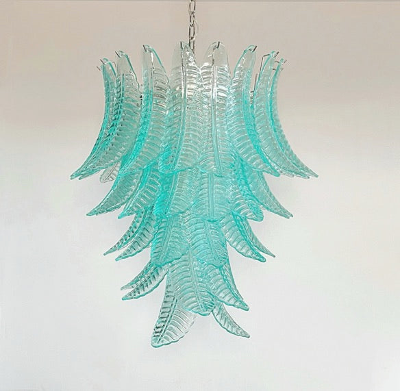Murano Kroonluchter – 52 Turquoise Felciglaselementen – detail 10 – Murano Classics
