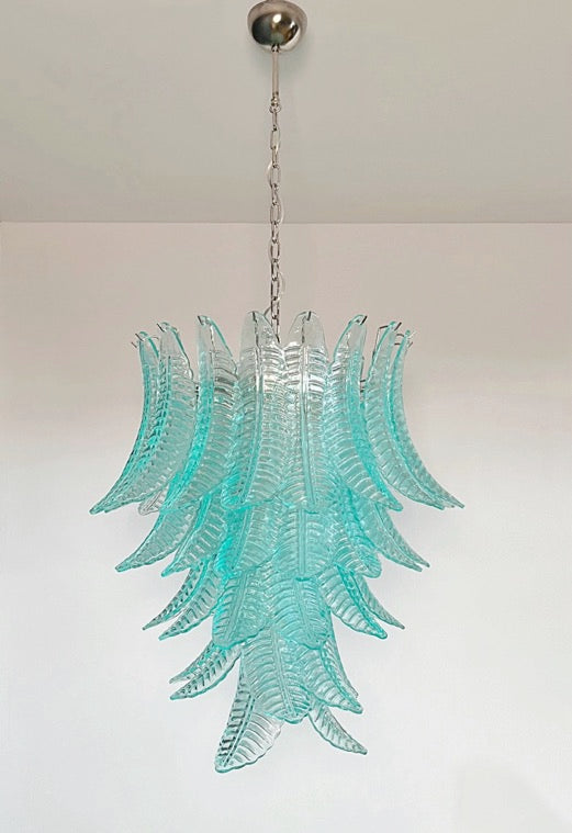 Murano Chandelier – 52 Turquoise Felci Glass – Murano Classics