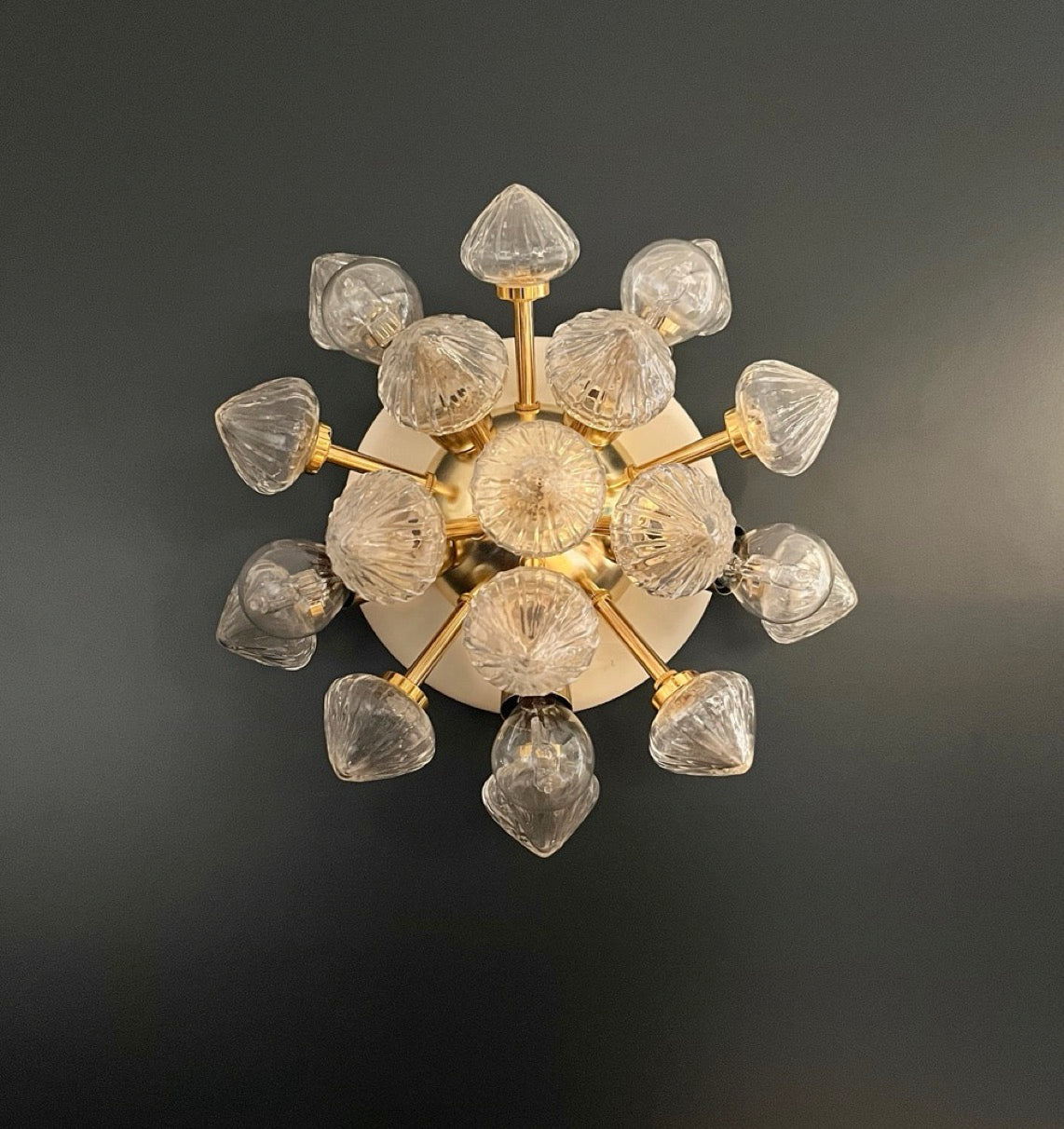 Murano Vegglampe | Klare Hvite Sputnik | 1 par