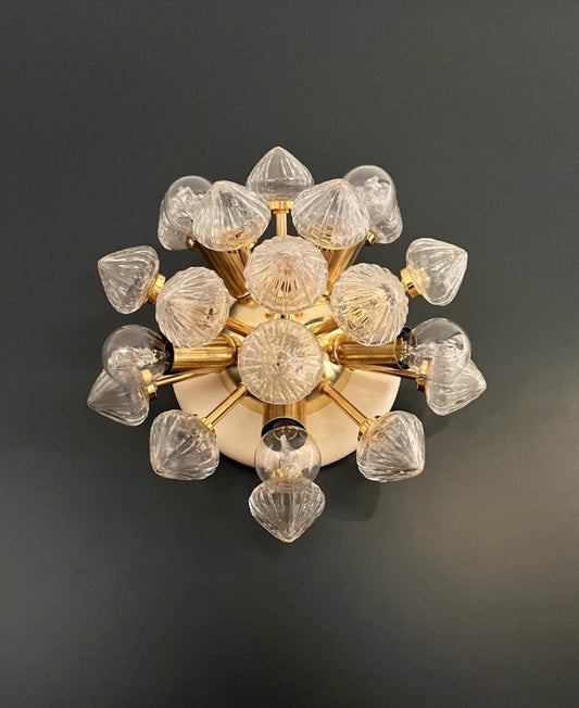 Murano Vegglampe | Klare Hvite Sputnik | 1 par