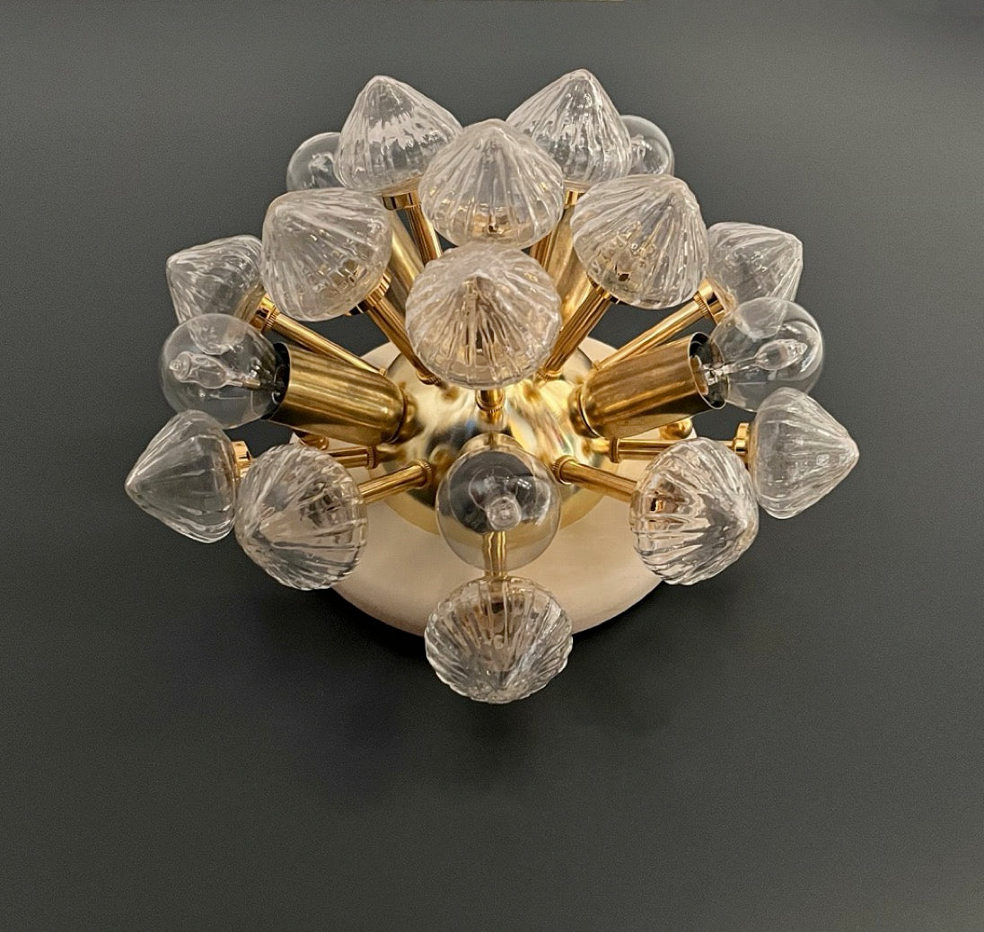 Murano Vegglampe | Klare Hvite Sputnik | 1 par