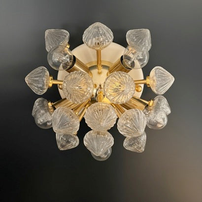 Murano Vegglampe | Klare Hvite Sputnik | 1 par