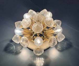 Murano Vegglampe | Klare Hvite Sputnik | 1 par