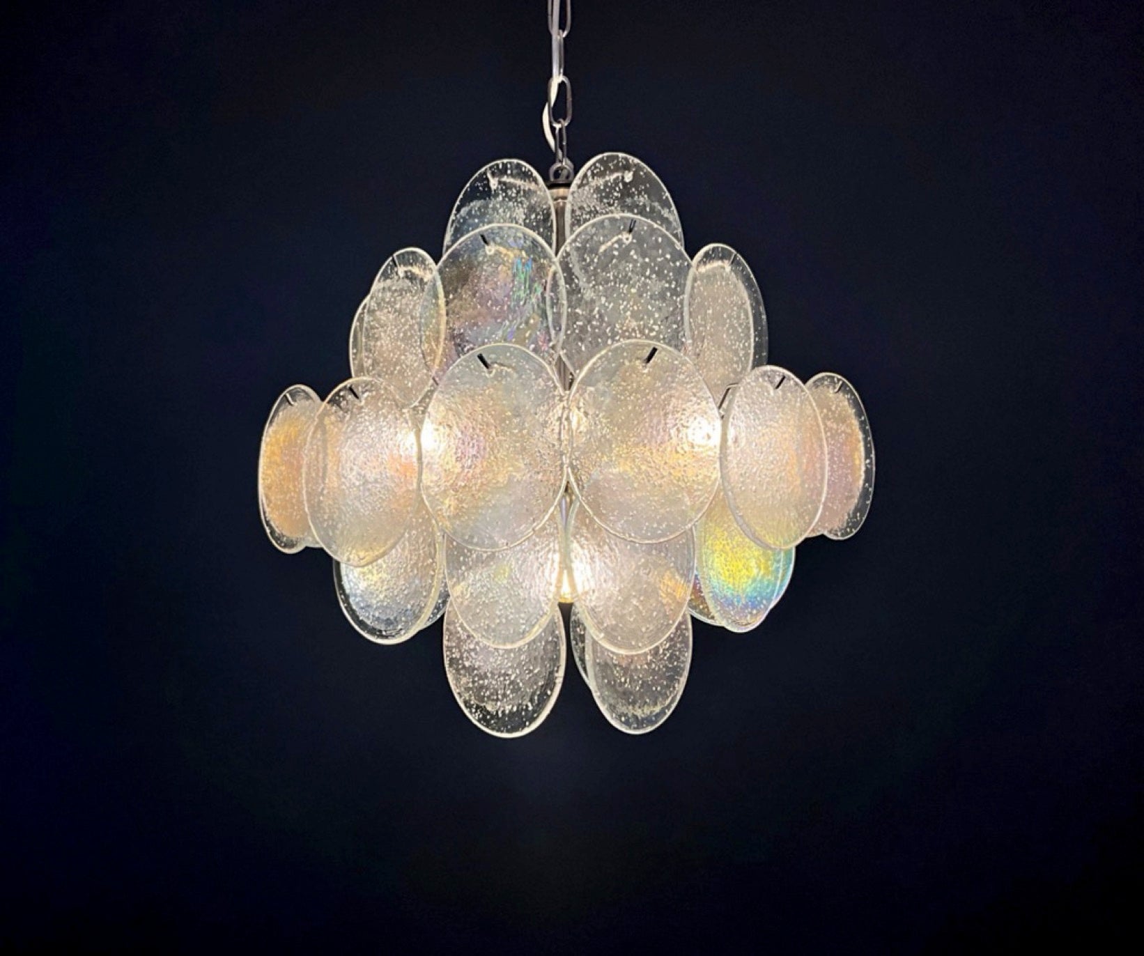 Murano Chandelier – 36 Iris Disc Glass – detail 9 – Murano Classics