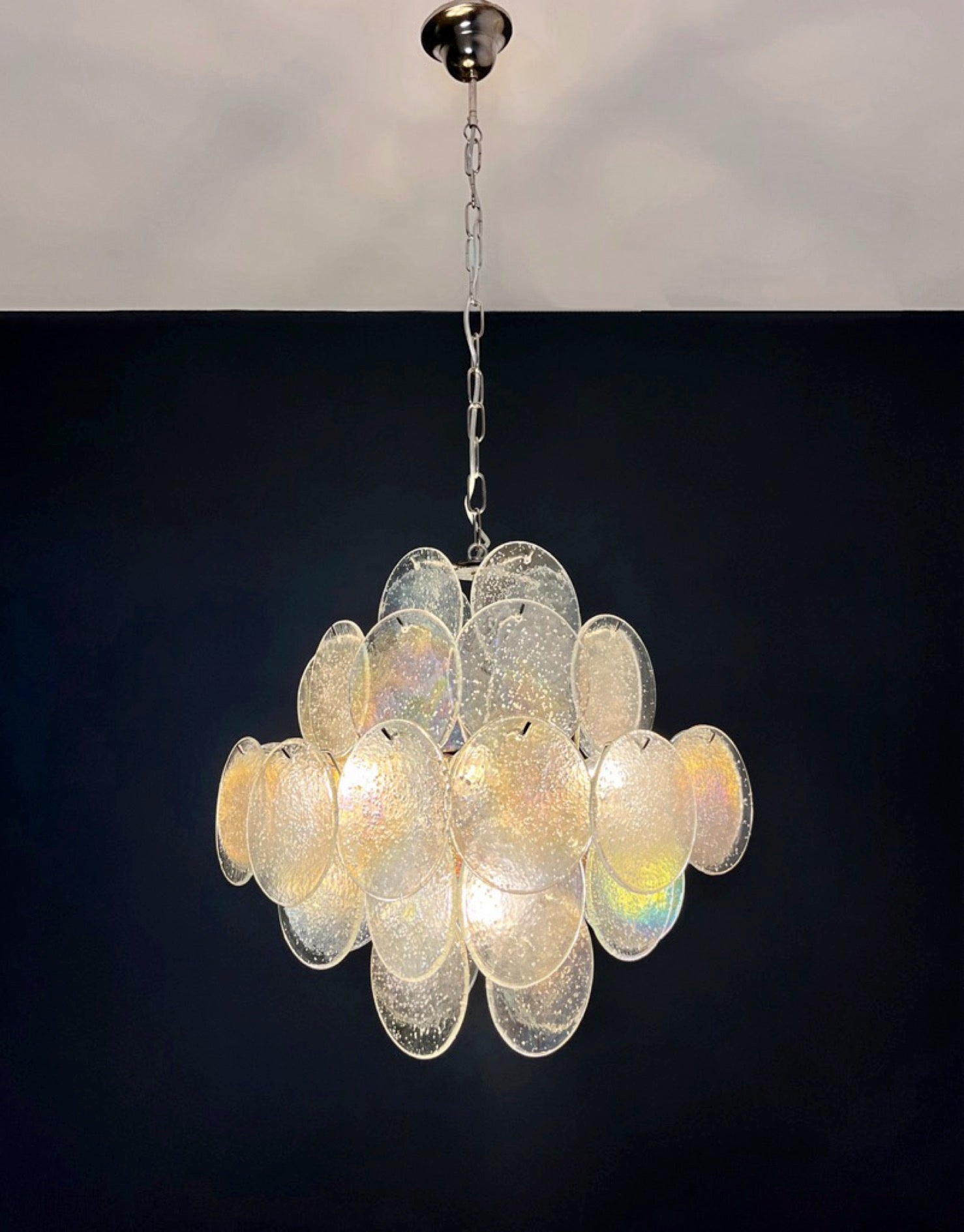 Murano Chandelier – 36 Iris Disc Glass – detail 8 – Murano Classics
