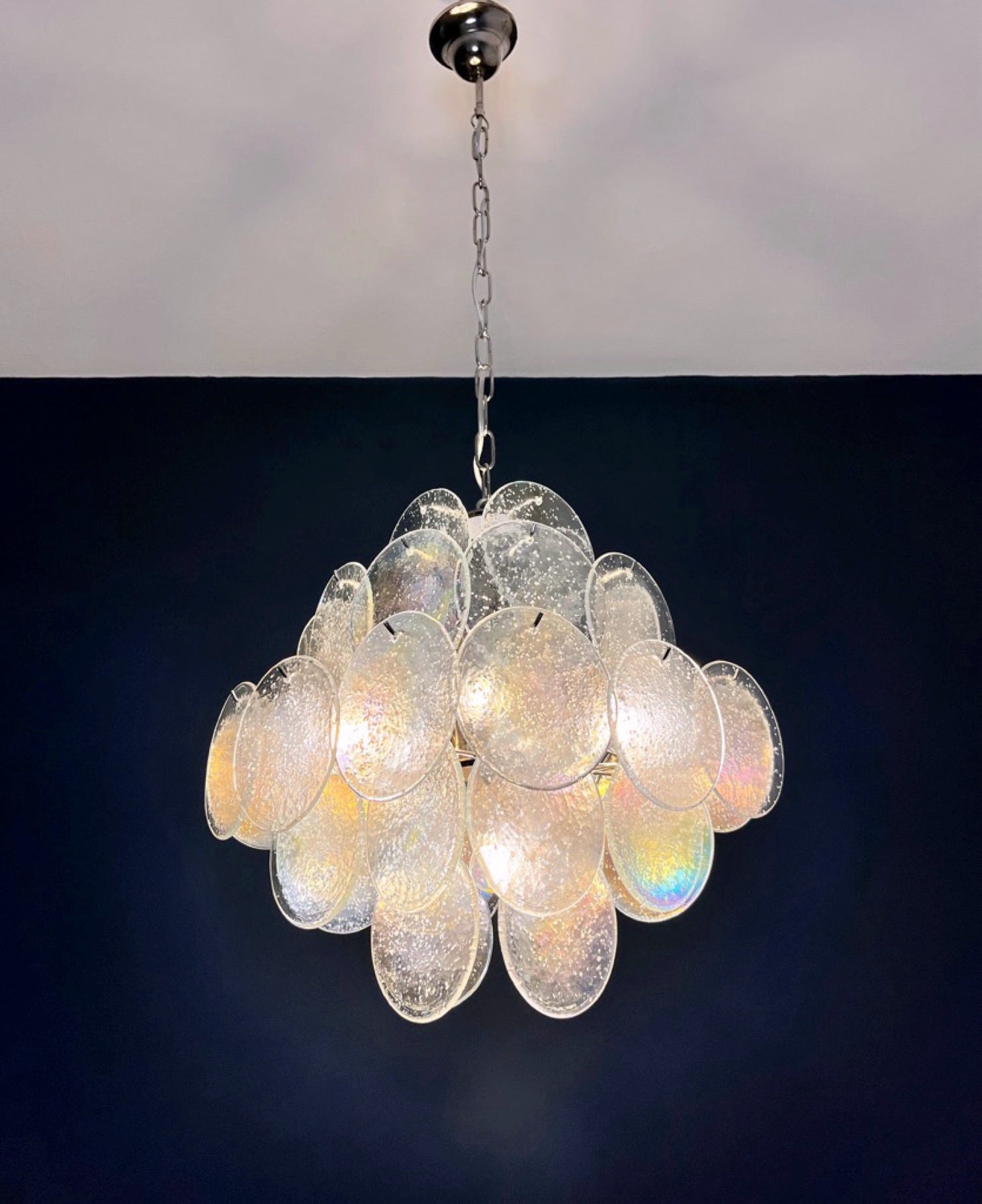 Murano Chandelier – 36 Iris Disc Glass – detail 7 – Murano Classics