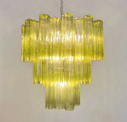 Murano Lysekrone | 48 Grønne Rørglass