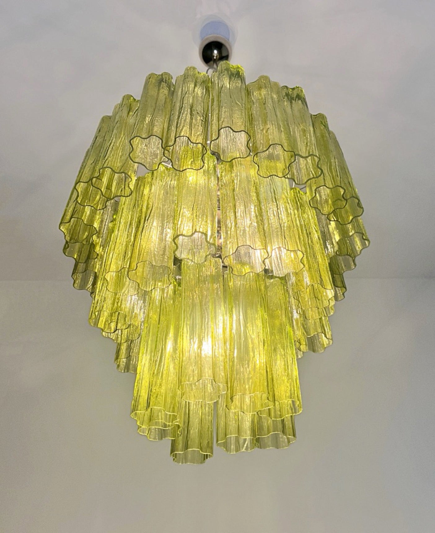 Murano Chandelier – 48 Green Glass Tubes – detail 2 – Murano Classics