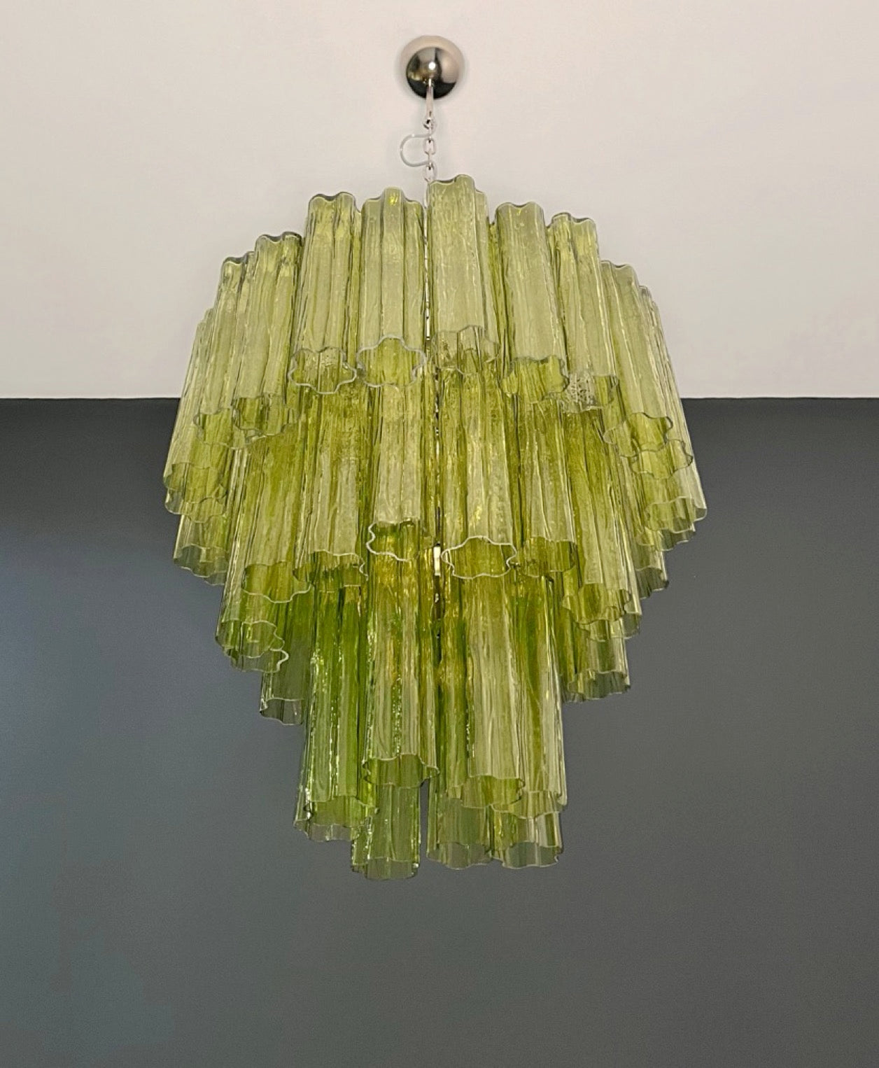 Murano Chandelier – 48 Green Glass Tubes – detail 9 – Murano Classics