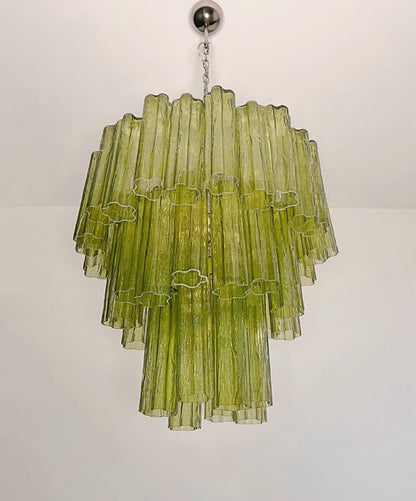 Murano Lysekrone | 48 Grønne Rørglass